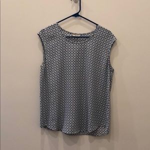 Joie Blue Geometric Silk Blouse